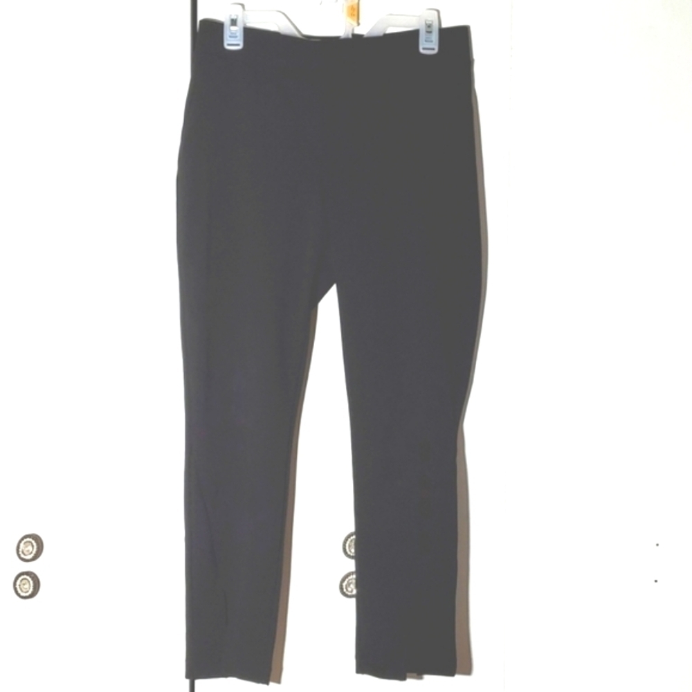 Vince Camuto| Black Front Slit Stretch Trouser Pants Neutral Mod Sz.Small